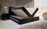 Lade das Bild in den Galerie-Viewer, Luxuriöses Samt Boxspringbett Voyage mit LED-Beleuchtung und Stauraum
