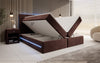 Luxuriöses Boxspringbett Voyage mit LED & Stauraum, Samtbezug