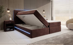 Lade das Bild in den Galerie-Viewer, Luxuriöses Boxspringbett Voyage mit LED &amp; Stauraum, Samtbezug
