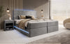 Luxuriöses Samt Boxspringbett Voyage mit LED-Beleuchtung und Stauraum
