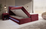 Lade das Bild in den Galerie-Viewer, Luxuriöses Samt Boxspringbett Voyage mit LED-Beleuchtung und Stauraum
