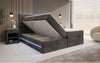 Luxuriöses Boxspringbett Voyage mit LED-Beleuchtung, Stauraum und Cord-Stoffbezug