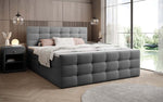 Lade das Bild in den Galerie-Viewer, Luxor Bouclé Boxspringbett: Elegantes Design, Gemütlicher Schlaf, Praktischer Stauraum
