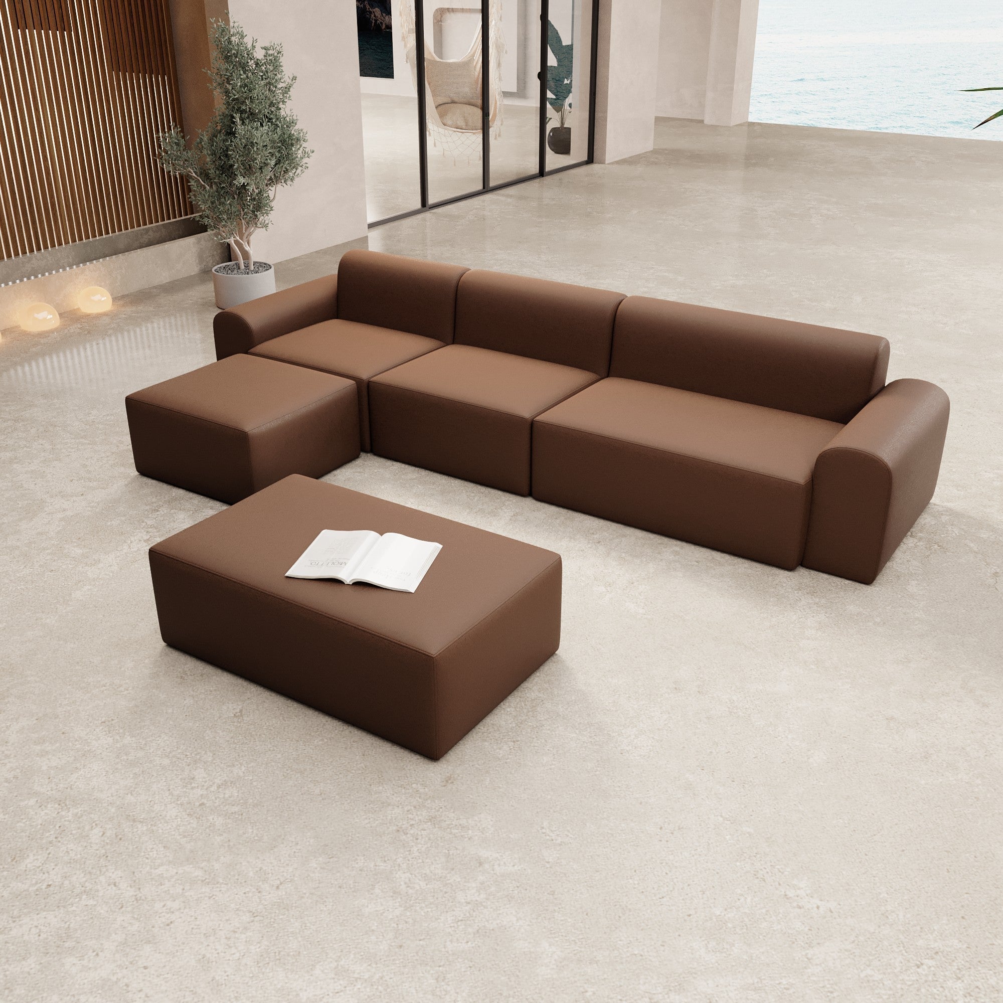 Modulares Gartensofa Relax Ecklounge – Komfortable Outdoor-Oase mit Beistellhocker