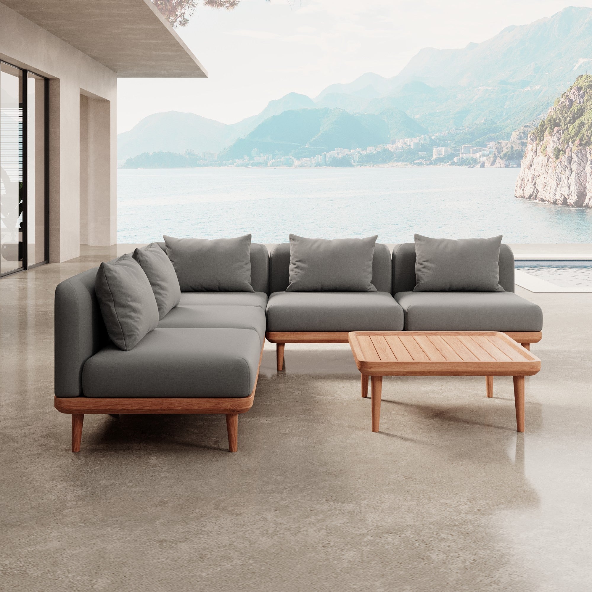 Nouri Eckmodulgruppe III Aevora™ wetterfestes Garten-Sofa modular luxuriös