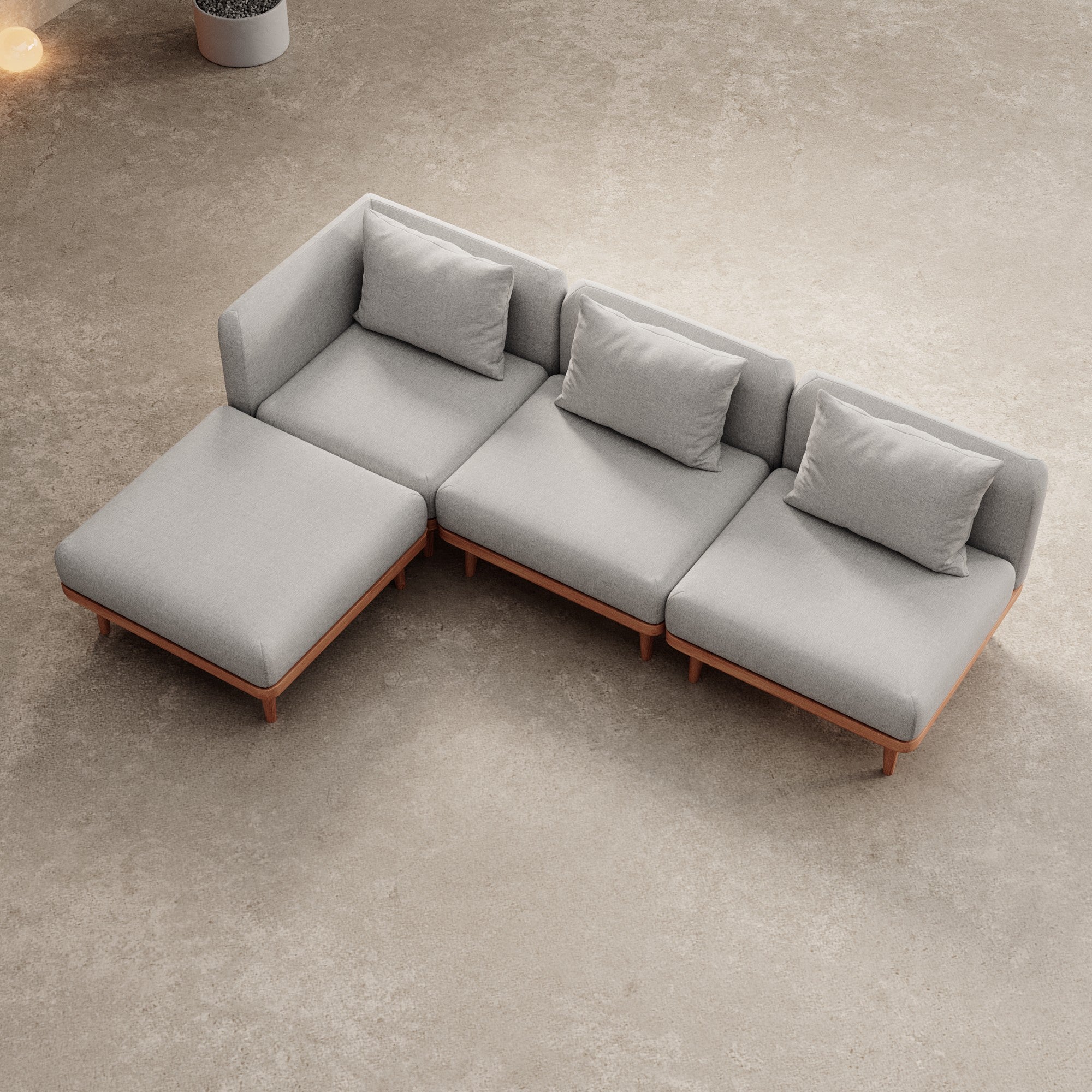 Nouri Modulares Outdoor Ecksofa V: Luxuriöses Garten Lounge Set mit Sunbrella Stoff