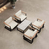 Vayla Luxus Outdoor Lounge Set: 4 Aluminium Sessel & Tisch, wetterfest