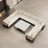 Vayla Luxus U-förmige Outdoor-Wohnlandschaft mit elegantem Aluminiumtisch für Garten