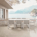 Lade das Bild in den Galerie-Viewer, Vayla Garten Essgruppe: Moderner Betonoptik Tisch mit 8 Premium Outdoor-Sesseln

