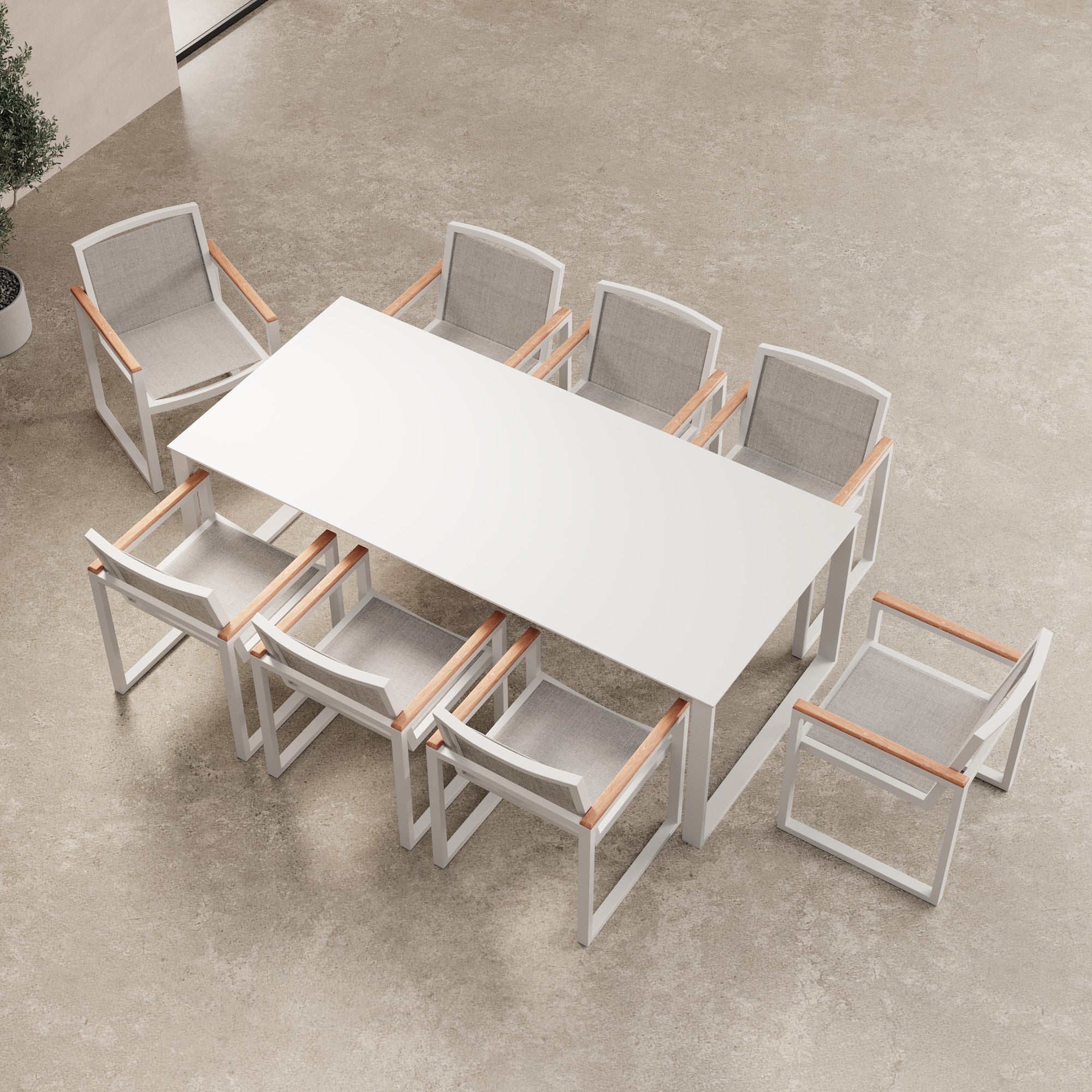 Vayla Gartenstuhl mit Armlehnen: Elegantes Aluminium & Robustes Robinienholz für Außenbereich