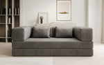 Lade das Bild in den Galerie-Viewer, Luxuriöses &quot;Lazy&quot; 3-Sitzer Samt Designer Sofa mit Schlaffunktion und Stauraum
