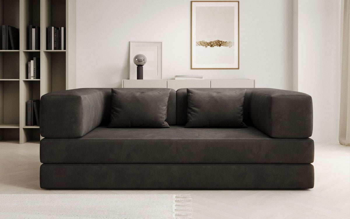 Luxuriöses "Lazy" 3-Sitzer Samt Designer Sofa mit Schlaffunktion und Stauraum