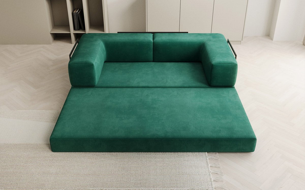 Luxuriöses "Lazy" 3-Sitzer Samt Designer Sofa mit Schlaffunktion und Stauraum