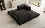 Lade das Bild in den Galerie-Viewer, Luxuriöses Designer Lazy 3-Sitzer Schlafsofa mit Bouclé-Stoff und Stauraum
