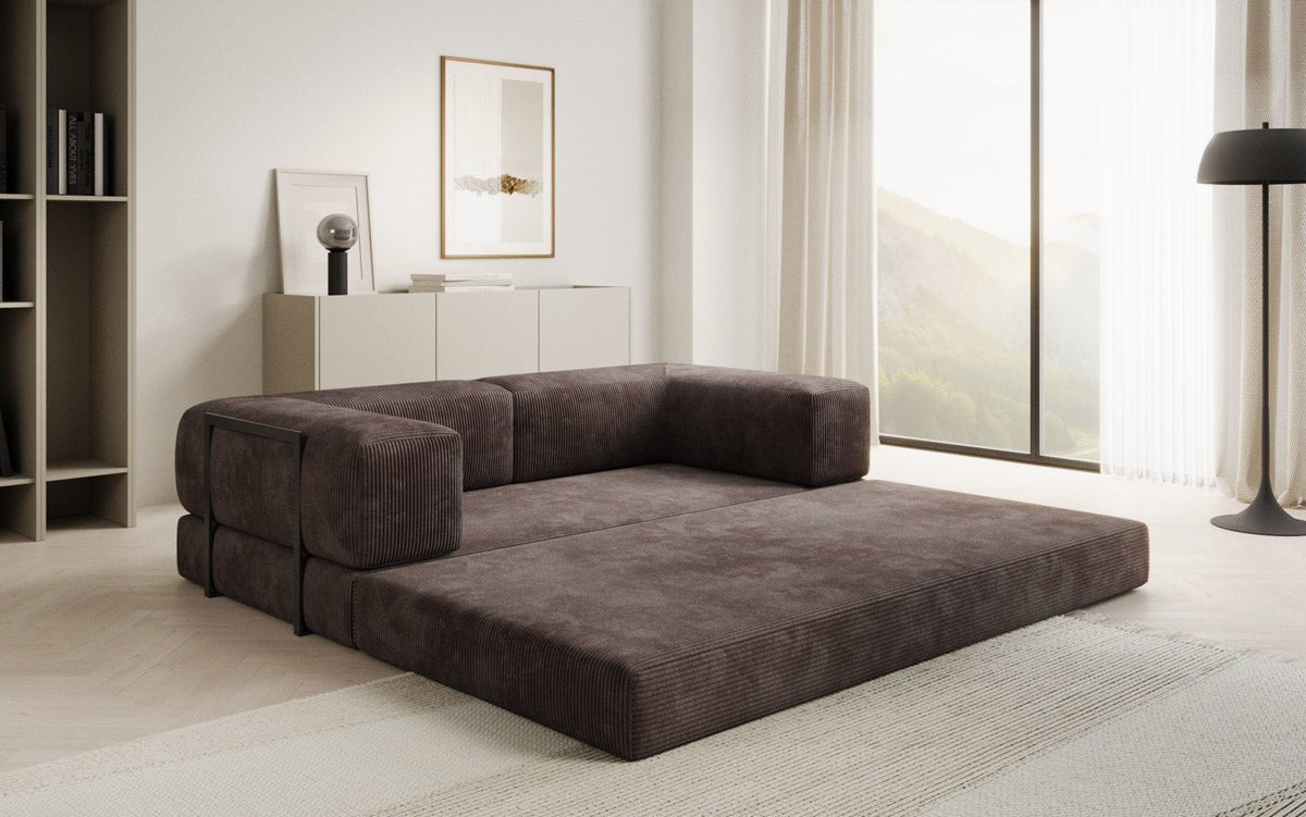 Elegantes, Modernes 3-Sitzer Cordsofa Lazy: Komfort, Schlaffunktion & Praktischer Stauraum
