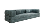 Lade das Bild in den Galerie-Viewer, Luxuriöses Designer Cord Sofa XXL: 3-Sitzer mit Schlaffunktion &amp; Stauraum
