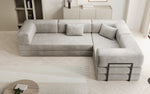 Lade das Bild in den Galerie-Viewer, Luxuriöses Samt Ecksofa Lazy L mit Schlaffunktion und cleverem Stauraum

