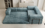 Lade das Bild in den Galerie-Viewer, Modernes Designer L-Sofa: Komfortables Cord-Ecksofa mit Schlaffunktion und Stauraum
