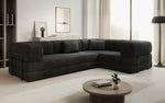 Lade das Bild in den Galerie-Viewer, Modernes Designer L-Sofa: Komfortables Cord-Ecksofa mit Schlaffunktion und Stauraum
