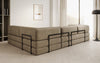 Luxuriöses L-förmiges Samt Designer Sofa mit Schlaffunktion und Stauraum