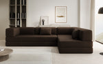 Lade das Bild in den Galerie-Viewer, Designer Lazy L Ecksofa Bouclé Bezug mit Schlaffunktion und Praktischem Stauraum
