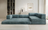 Luxuriöses Designer L-Sofa Lazy aus Cordstoff mit Schlaffunktion und Stauraum