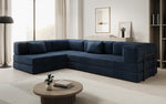 Lade das Bild in den Galerie-Viewer, Luxuriöses L-förmiges Samt Designer Sofa mit Schlaffunktion und Stauraum
