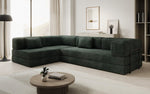Lade das Bild in den Galerie-Viewer, Luxuriöses Designer L-Sofa Lazy aus Cordstoff mit Schlaffunktion und Stauraum
