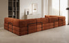 Gemütliches U-Form Cord Designersofa mit Schlaffunktion und praktischem Stauraum