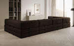 Lade das Bild in den Galerie-Viewer, Luxuriöses Designer U-Sofa Lazy in Bouclé-Stoff mit Schlaffunktion und Stauraum
