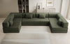 Luxuriöses U-förmiges Bouclé Ecksofa mit Schlaffunktion und Stauraum
