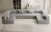 Luxuriöses Designer U-Sofa Lazy in Bouclé-Stoff mit Schlaffunktion und Stauraum