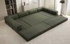Luxuriöses Designer U-Sofa Lazy in Bouclé-Stoff mit Schlaffunktion und Stauraum