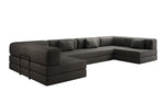 Lade das Bild in den Galerie-Viewer, Luxuriöses Designer U-Sofa Lazy in Bouclé-Stoff mit Schlaffunktion und Stauraum
