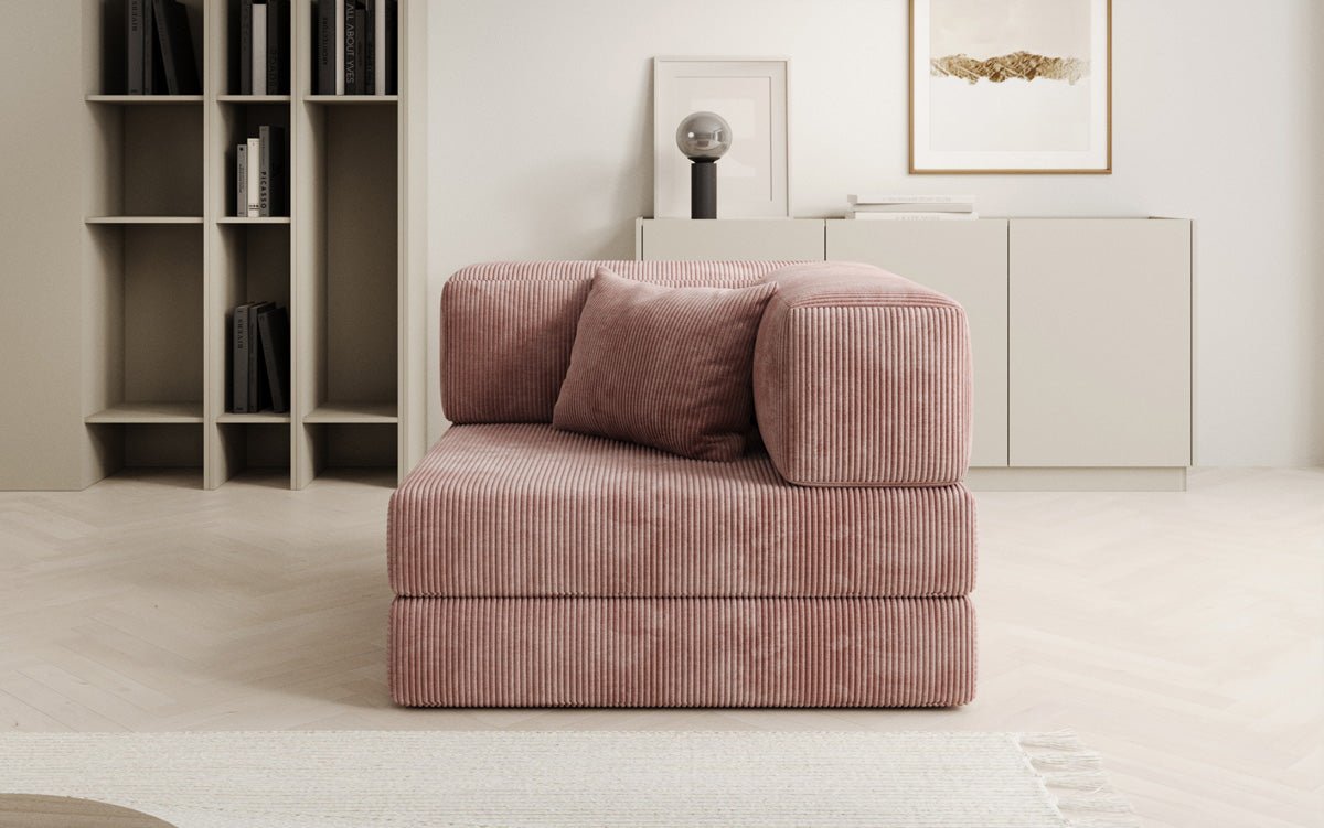Gemütlicher Designer Cord Sessel mit Lazy Funktion für modernes Wohnzimmer