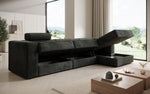 Lade das Bild in den Galerie-Viewer, Modernes Ecksofa Stockholm aus Cord mit Stauraum und Schlaffunktion
