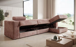 Lade das Bild in den Galerie-Viewer, Modernes Ecksofa Stockholm aus Cord mit Stauraum und Schlaffunktion
