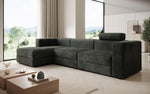 Lade das Bild in den Galerie-Viewer, Modernes Ecksofa Stockholm aus Cord mit Stauraum und Schlaffunktion
