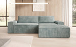 Lade das Bild in den Galerie-Viewer, Corino Designer Ecksofa aus Cordstoff mit Schlaffunktion und Klappfunktion
