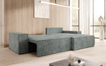 Lade das Bild in den Galerie-Viewer, Corino Designer Ecksofa aus Cordstoff mit Schlaffunktion und Klappfunktion
