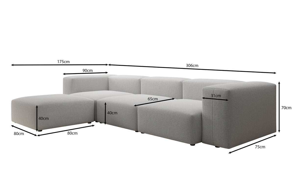 Luxuriöses L-Sofa Snug: Modernes Bouclé-Ecksofa für gemütliche Wohnzimmer-Oasen