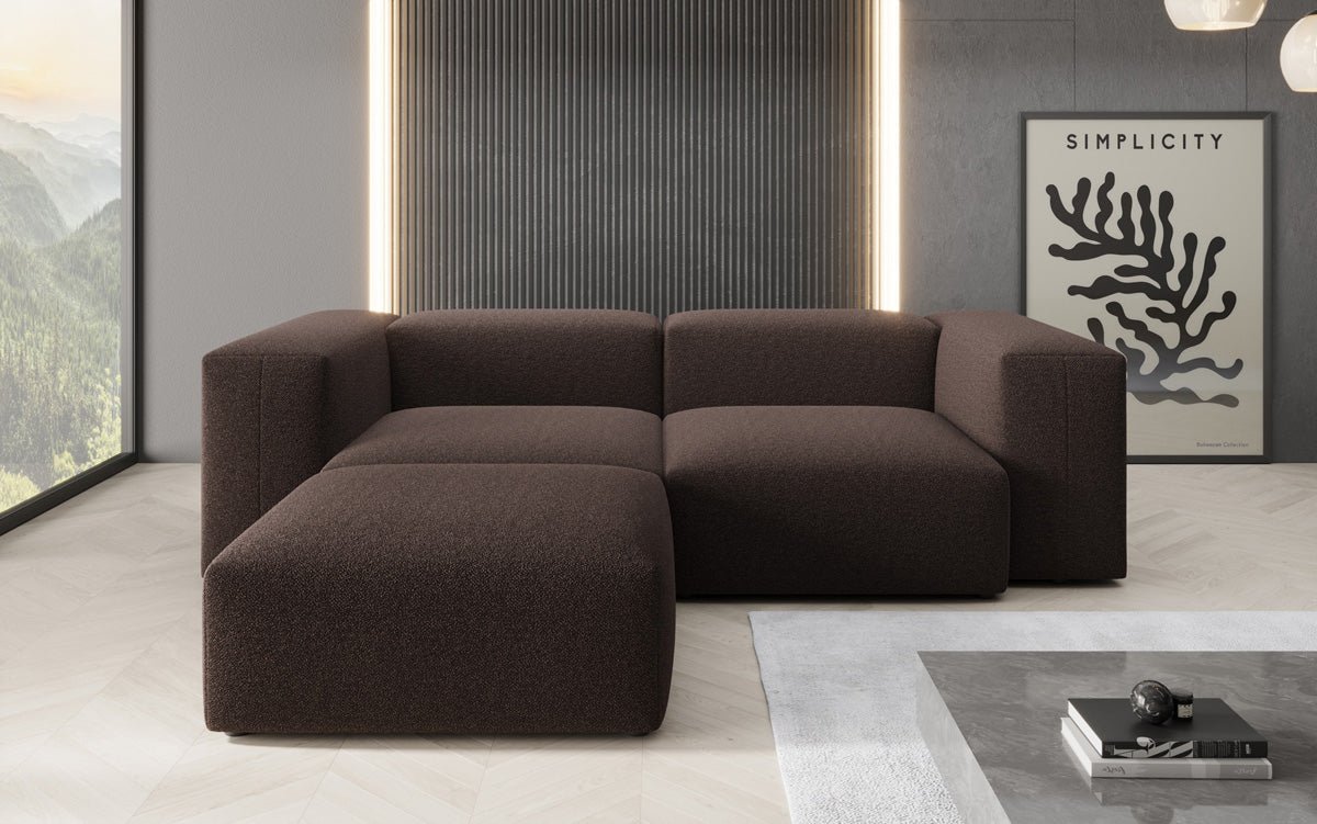 Komfortables Designer L-Sofa Snug Mini: Gemütliches Bouclé Ecksofa für Stilvolles Wohnen