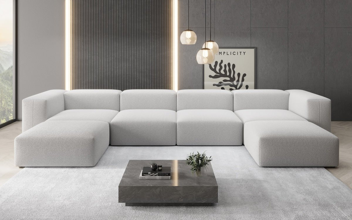 Luxuriöses Bouclé U-Sofa: Modernes Design, Ultrakomfort für Ihr Wohnzimmer
