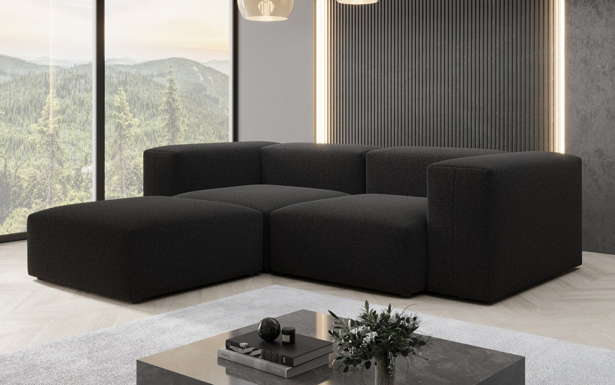 Luxuriöses Designer L-Sofa Snug Mini aus edlem Bouclé-Stoff für Ihr Zuhause