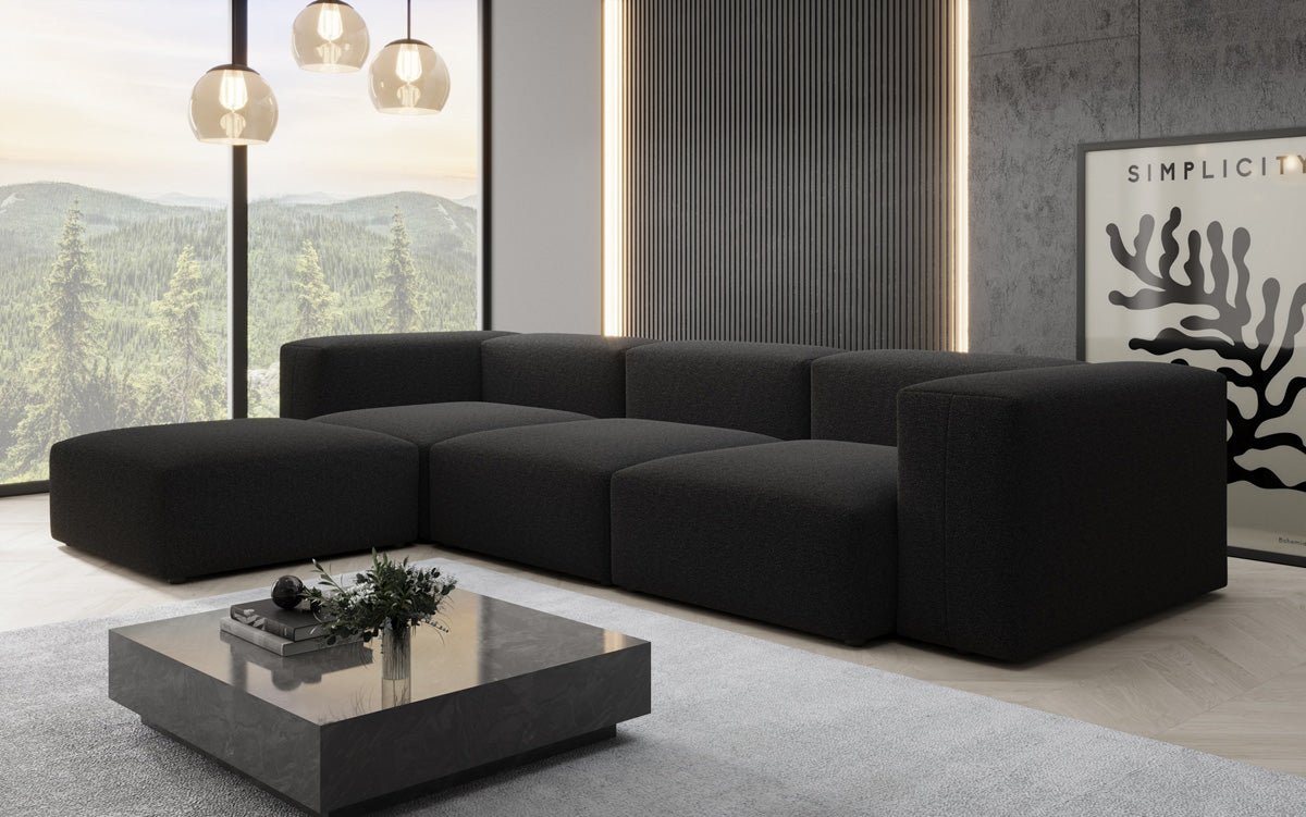Luxuriöses L-Sofa Snug: Modernes Bouclé-Ecksofa für gemütliche Wohnzimmer-Oasen