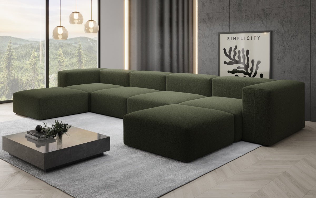 Luxuriöses Bouclé U-Sofa: Modernes Design, Ultrakomfort für Ihr Wohnzimmer