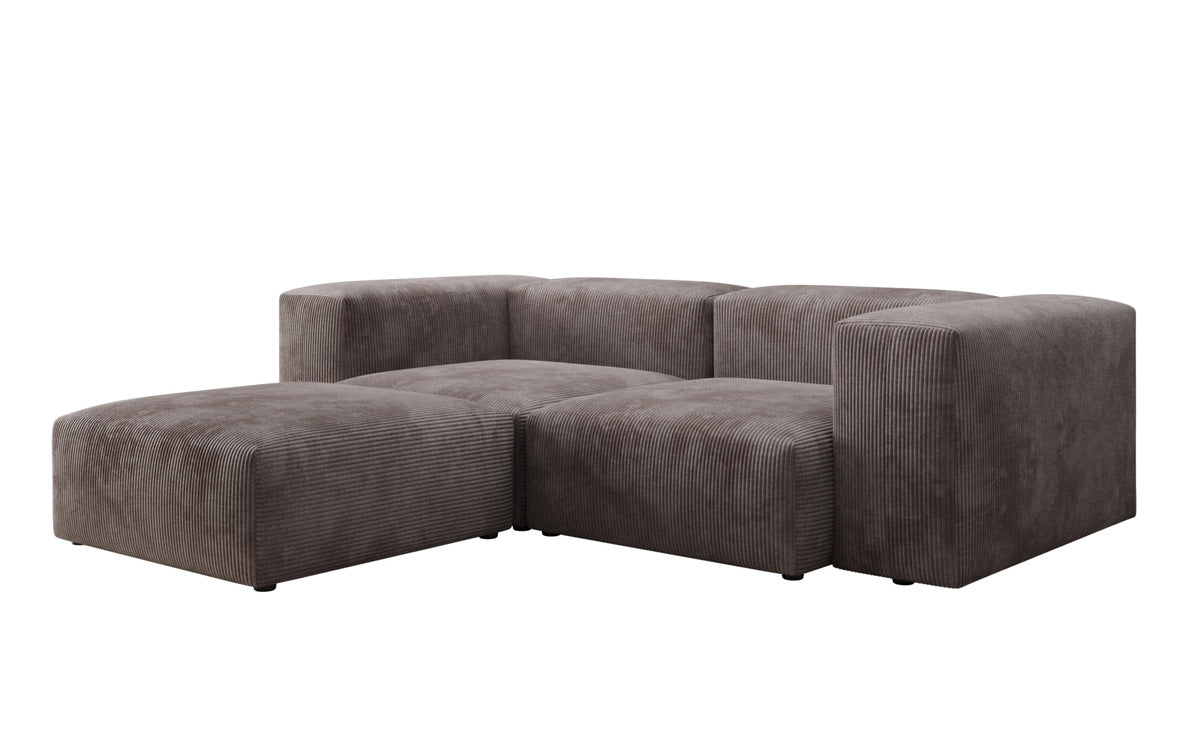 Luxuriöses L-Sofa Snug Mini: Modulares Ecksofa aus Cordstoff für modernes Wohnen