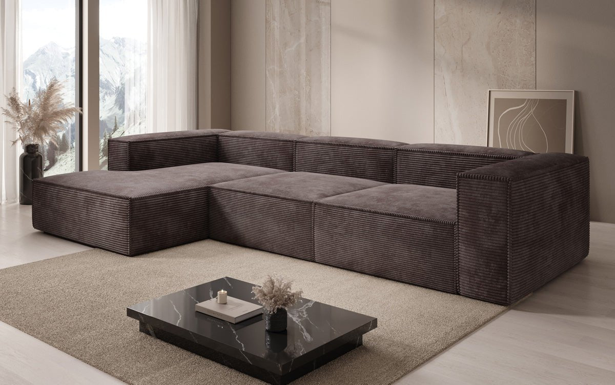 Gemütliches Lesley Cord-Ecksofa: Modernes L-Sofa für Stilvolles Wohnen
