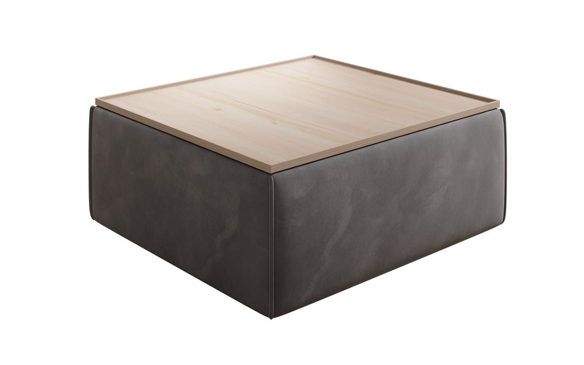 Lesley Samt Beistellhocker Couchtisch mit Verstecktem Stauraum Elegantes Wohnzimmer