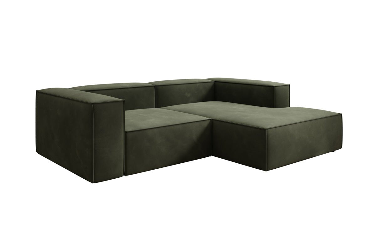 Luxuriöses Ecksofa Lesley Mini Samt: Modernes Design für Ihr Wohnzimmer